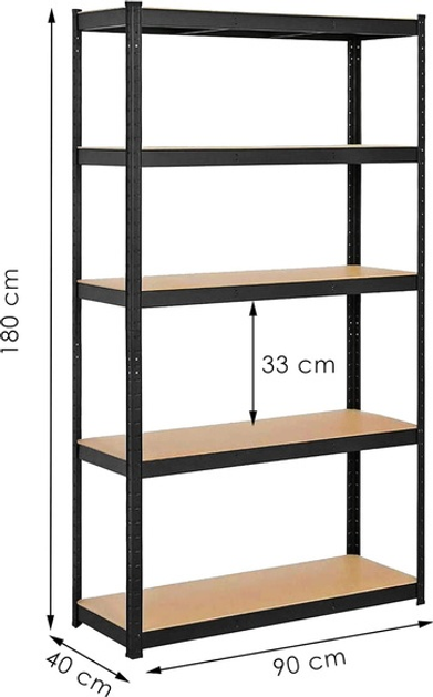 Стелаж металевий Springos HA5162 з полицями 180 x 90 x 40 см (5907719452531) - зображення 12