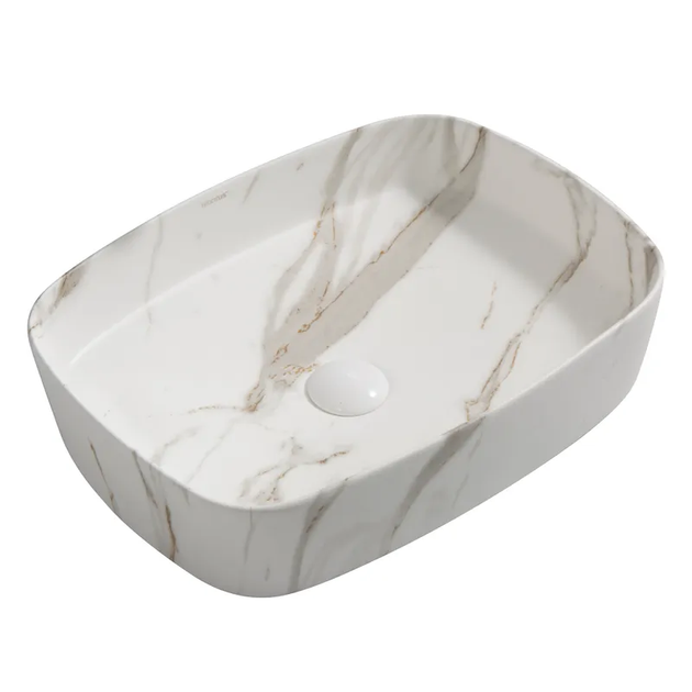 Раковина накладная Mixxus Premium BEVEL-0102 MARBLE 495х370х135mm (MP6519) - Фото 1 Раковина накладная Mixxus Premium BEVEL-0102 MARBLE 495х370х135mm (MP6519) - изображение 1