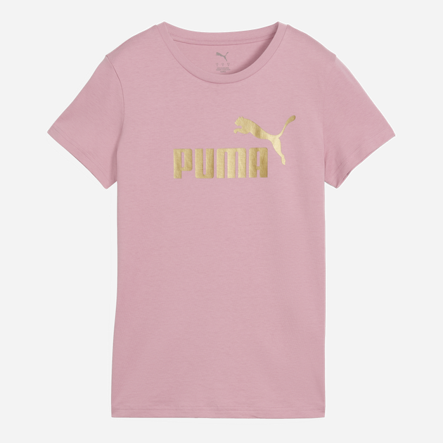 Футболка хлопковая женская Puma Essentials Graphics 63153665 M Poised Pink-metallic gold с принтом (4069157476713) - изображение 4