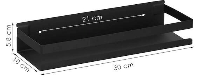 Półka łazienkowa Springos ze stali nierdzewnej 30 x 10 cm czarna (5907719453156) - obraz 11