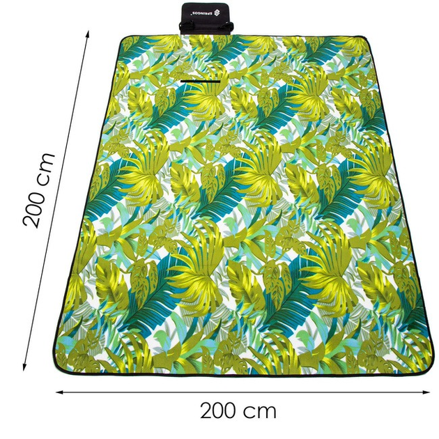 Koc piknikowy Springos plażowy 200 x 200 cm zielony (5907719450643) - obraz 3