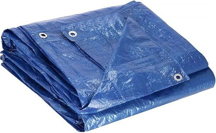 Plandeka Springos gruba płachta ochronna 4 x 6 m 60g/m2 niebieska (GA2117) (5907719430041) - obraz 3