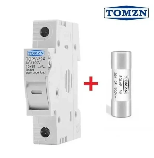 Держатель TOMZN 1Р DC с предохранителем на 15A 10х38мм на DIN рейку для солнечных панелей - изображение 7