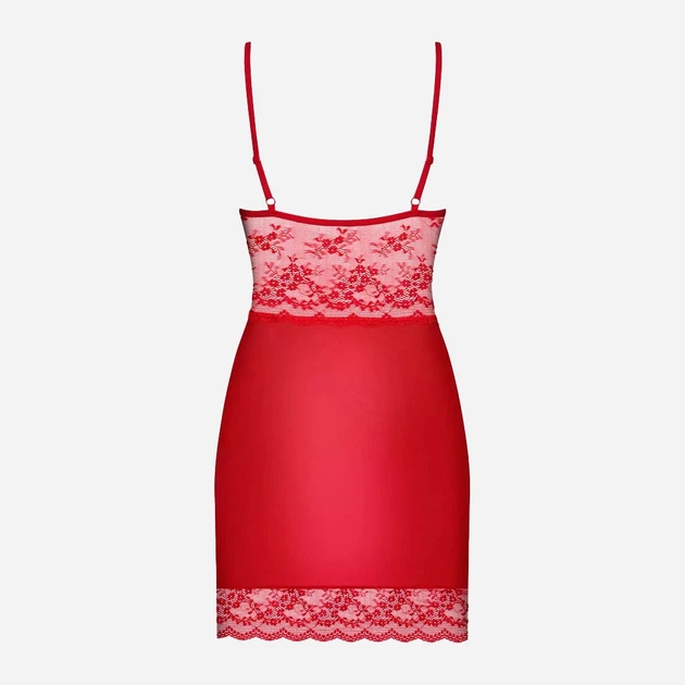 Komplet erotyczny (halka + stringi) Obsessive Lovica 2XL/3XL Red (5901688213308) - obraz 4