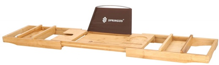 Półka nakładka na wannę Springos regulowana bambusowa 75-110.5 cm HA1024 (5907719428161) - obraz 9