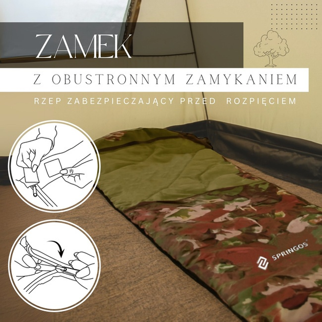 Śpiwór turystyczny Springos CS0041 210 x 73 cm (5907719436630) - obraz 16