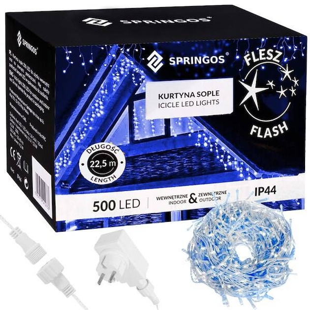 Гірлянда Springos CL0518 500 LED 22.5 м Flash (5907719425511) - зображення 1