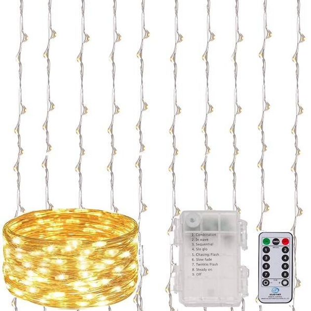 Kurtyna świetlna Springos CL0183 Druciki 300 LED (5907719426969) - obraz 10