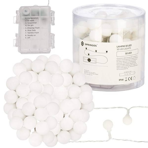 Lampki choinkowe Springos CL0176 50 LED (5907719426891) - obraz 1