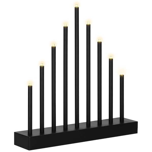 Świecznik adwentowy Springos CL0854 LED 9 świec Czarny (5907719426761) - obraz 8