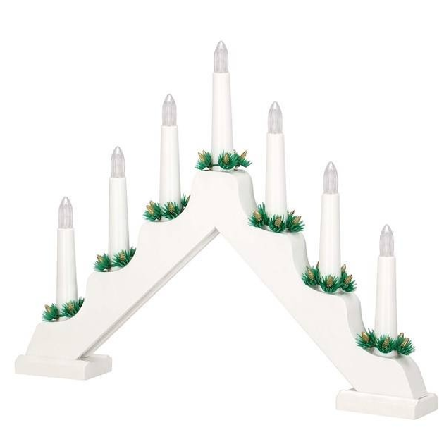 Świecznik adwentowy Springos CL0859 LED 7 świec Biały (5907719426815) - obraz 2