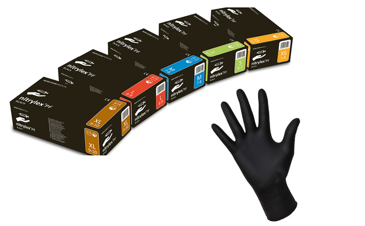 Перчатки чёрные Nitrylex Black нитриловые неопудренные - изображение 1