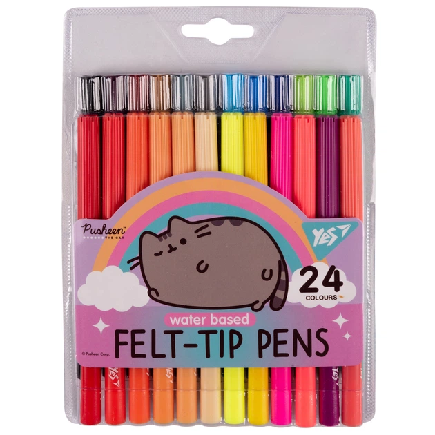 Фломастери Yes 24 кольори "Pusheen rainbow" - Фото 1 Фломастери Yes 24 кольори "Pusheen rainbow" - изображение 1