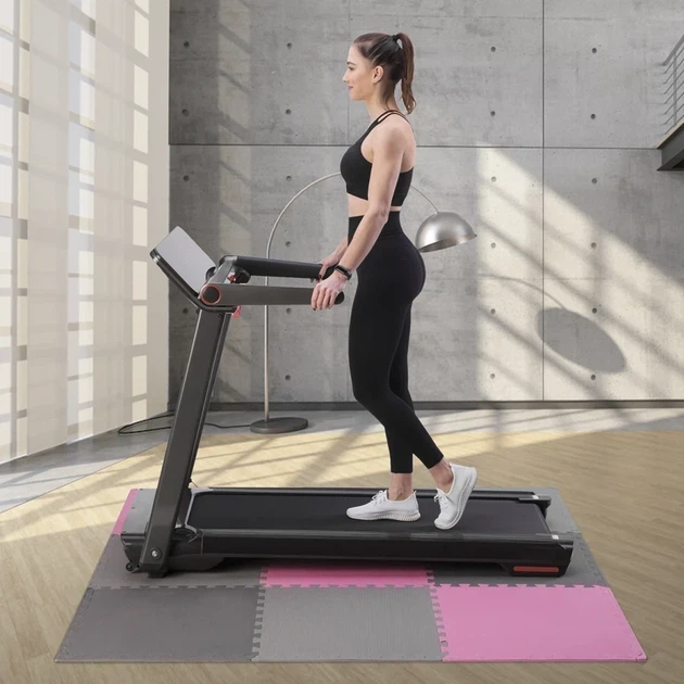 Коврик-пазл ONE FITNESS MP10 9 частей176х176х1см серо-розовый - изображение 5