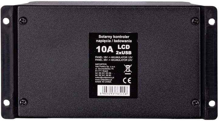 Контролер сонячної панелі Volt Polska SOL PWM 10A 2xUSB (3IPSSOLU10) - зображення 4