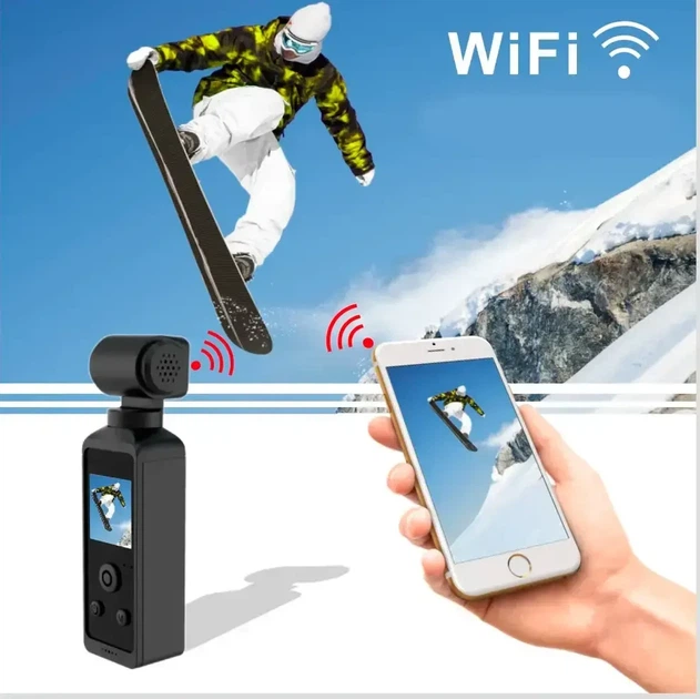Кишенькова екшн-камера 4K Ultra HD Wi-Fi з поворотом на 270° + водозахисний кейс - зображення 2