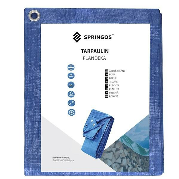 Тент Springos товстий захисний лист 5x8 м 60 г/м2 синій (GA2114) (5907719430010) - зображення 8
