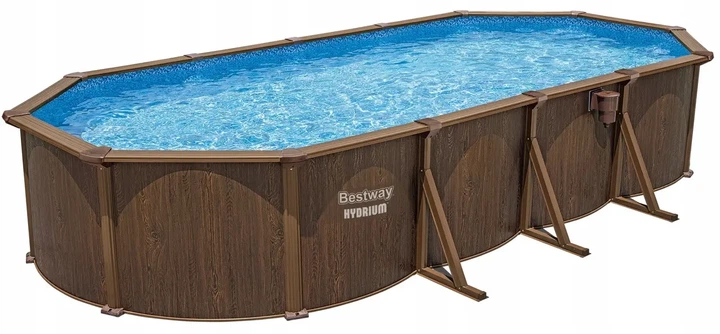 Каркасний овальний басейн Bestway 561CW 732x366x132 см з фільтр-насосом на 27090 літрів Коричневий - зображення 2