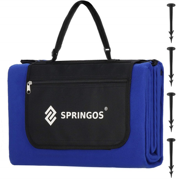 Ковдра для пікніка Springos пляжна 200 x 150 см синя (5907719450612) - зображення 2