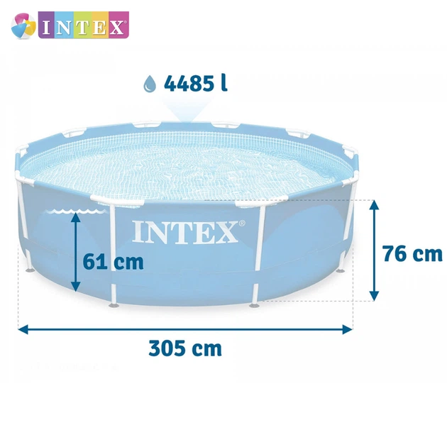 Каркасный семейный круглый бассейн 6+лет Intex 28206 305*76см 4485л - изображение 3