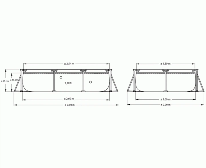 Каркасный семейный прямоугольный бассейн 6+лет Intex 28271 260*160*65см 2300л - изображение 2