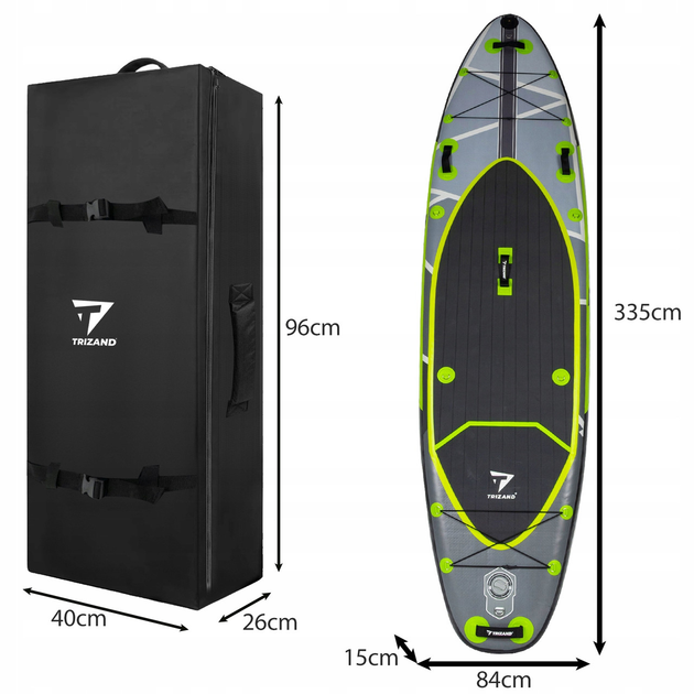 Надувна SUP дошка Trizand 335 см з веслом, сидінням, насосом та повним комплектом аксесуарів (25260) - зображення 4