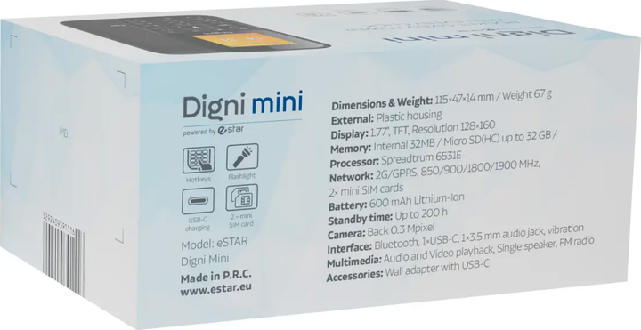 Telefon komórkowy eSTAR Digni Mini Black (DIGNIMINI) - obraz 5
