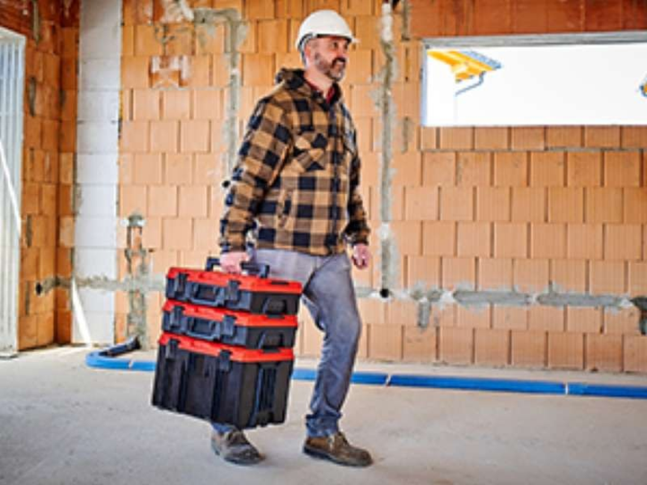 Качественный пластиковый кейс Einhell E-Case L с колесами : нагрузка до 120 кг (4540014) SDRT_54540014 - изображение 6