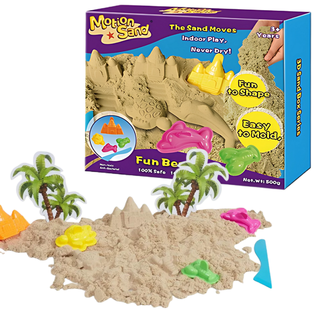 Кинетический песок для детей,набор "Fun Beach",масса для лепки, детский для творчества с формочками MS-10 - Фото 2 Кинетический песок для детей,набор "Fun Beach",масса для лепки, детский для творчества с формочками MS-10 - изображение 2