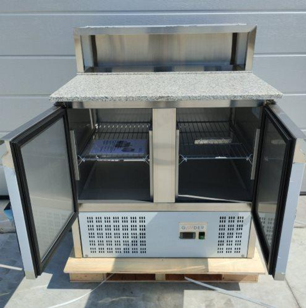 Стол холодильный GOODER PS900 гранитная столешница нержавейка двухдверный - изображение 5