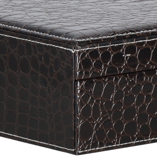Шкатулка для прикрас Springos HA1074 темно-коричнева 26 x 26 x 8.5 см (5907719433691) - зображення 4
