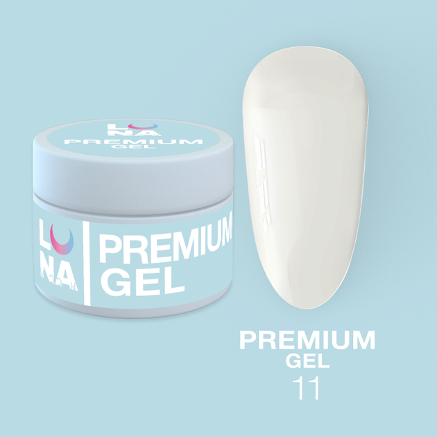 Гель LUNAMoon Premium Gel №11 - белый на 15 мл для укрепления, выравнивания и наращивания ногтей - Фото 3 Гель LUNAMoon Premium Gel №11 - белый на 15 мл для укрепления, выравнивания и наращивания ногтей - изображение 3
