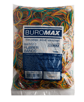 Гумки для грошей 1000г BUROMAX JOBMAX 5517 кольорові (10) /BM.5517/ - Фото 1 Гумки для грошей 1000г BUROMAX JOBMAX 5517 кольорові (10) /BM.5517/ - зображення 1