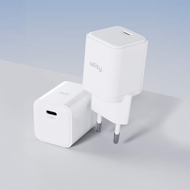 Зарядний пристрій Allity GaN PD QC ATC-01-20WC 1x USB-C 20W White (5906667550344) - зображення 8