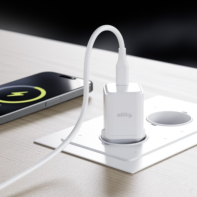 Зарядний пристрій Allity GaN PD QC ATC-01-20WC 1x USB-C 20W White (5906667550344) - зображення 9
