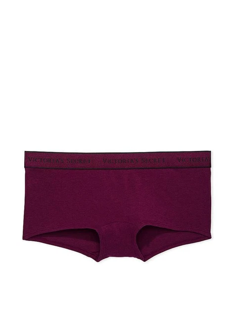 Трусики женские Victoria's Secret Logo Cotton Boyshort S бордовые - Фото 3 Трусики женские Victoria's Secret Logo Cotton Boyshort S бордовые - изображение 3