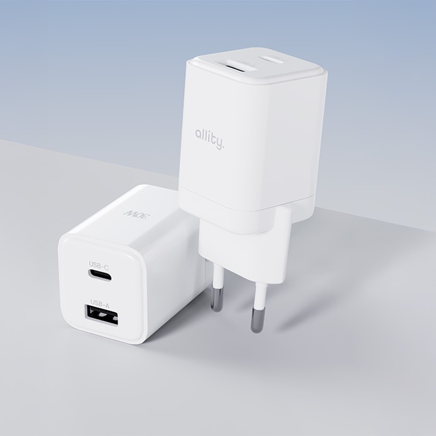 Зарядний пристрій Allity GaN PD QC ATC-01-30WAC 1x USB-C 1x USB-A 30W White (5906667550368) - зображення 7