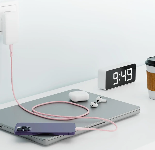 Кабель Qualo USB Type-C – USB Type-C 1.5 м Pink (5907457773097) - зображення 6