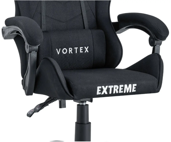 Ігрове крісло обшите тканиною для геймерів та роботи Extreme VR чорний комп‘ютерне крісло - зображення 4