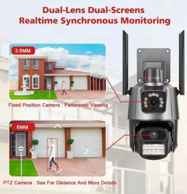 Уличная Wi-Fi IP-камера 8MP P11-QQ6 двойная оптика черная защита от воды IP66 - изображение 14