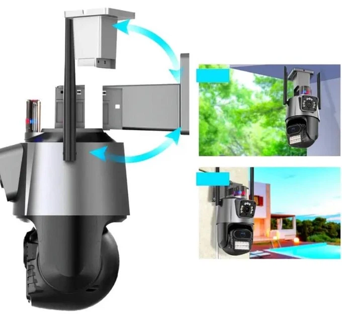 Уличная Wi-Fi IP-камера 8MP P11-QQ6 двойная оптика черная защита от воды IP66 - изображение 2