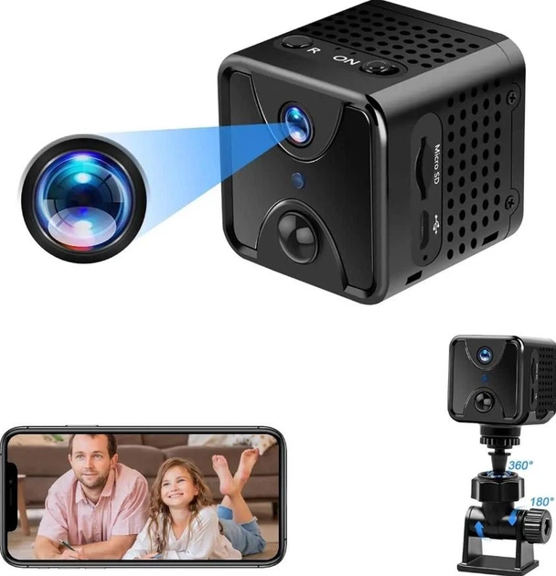 Мини-камера S6 для видеонаблюдения 4K Ultra HD поддержка 4G и Wi-Fi 2.4G внутренняя чёрная - изображение 7