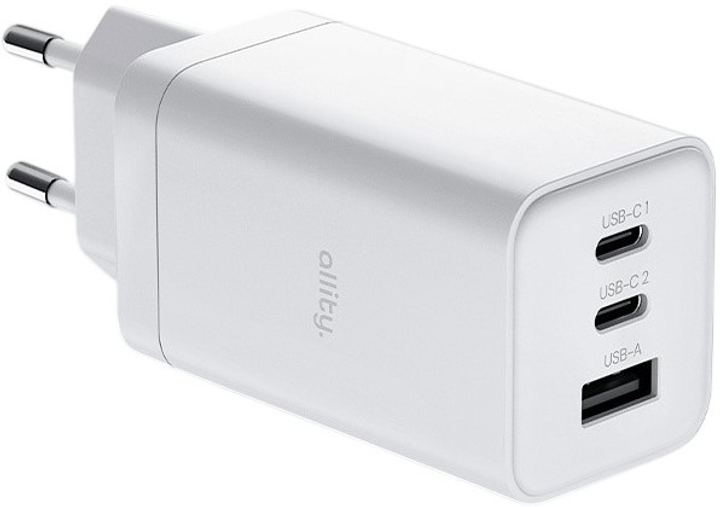 Ładowarka sieciowa Allity GaN PD QC ATC-01-65WACC 2x USB-C + 1x USB-A 65W White (5906667550399) - obraz 3