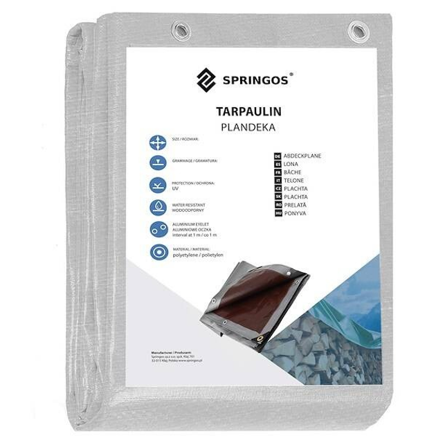 Тент Springos захисний лист 5 x 8 м 210 г/м2 сірий (GA2140) (5907719430270) - зображення 18