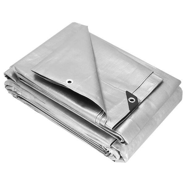 Plandeka Springos 4 x 8 m 210g/m2 gruba płachta ochronna szara (GA2141) (5907719430287) - obraz 4