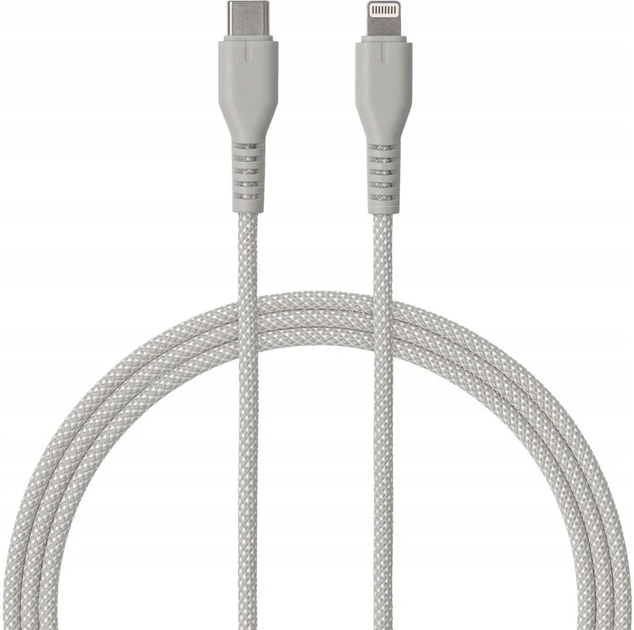 Кабель Qualo USB Type-C – Lightning 1.5 м Grey (5907457773127) - зображення 1