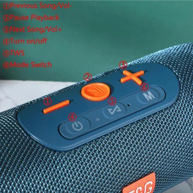 Bluetooth-колонка TG341 з speakerphone, радіо, blue - изображение 6