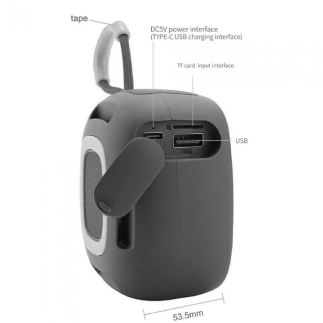Портативна Bluetooth-колонка TG 659 BT/USB/TF/FM 5W з ремінцем Чорна - Фото 2 Портативна Bluetooth-колонка TG 659 BT/USB/TF/FM 5W з ремінцем Чорна - зображення 2