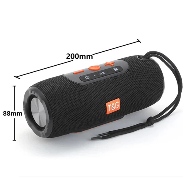 Портативна Bluetooth колонка TG341 зі шнурочком Black - изображение 2