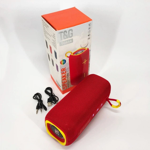 Портативна колонка TG 654 red 8W з підсвічуванням - изображение 10